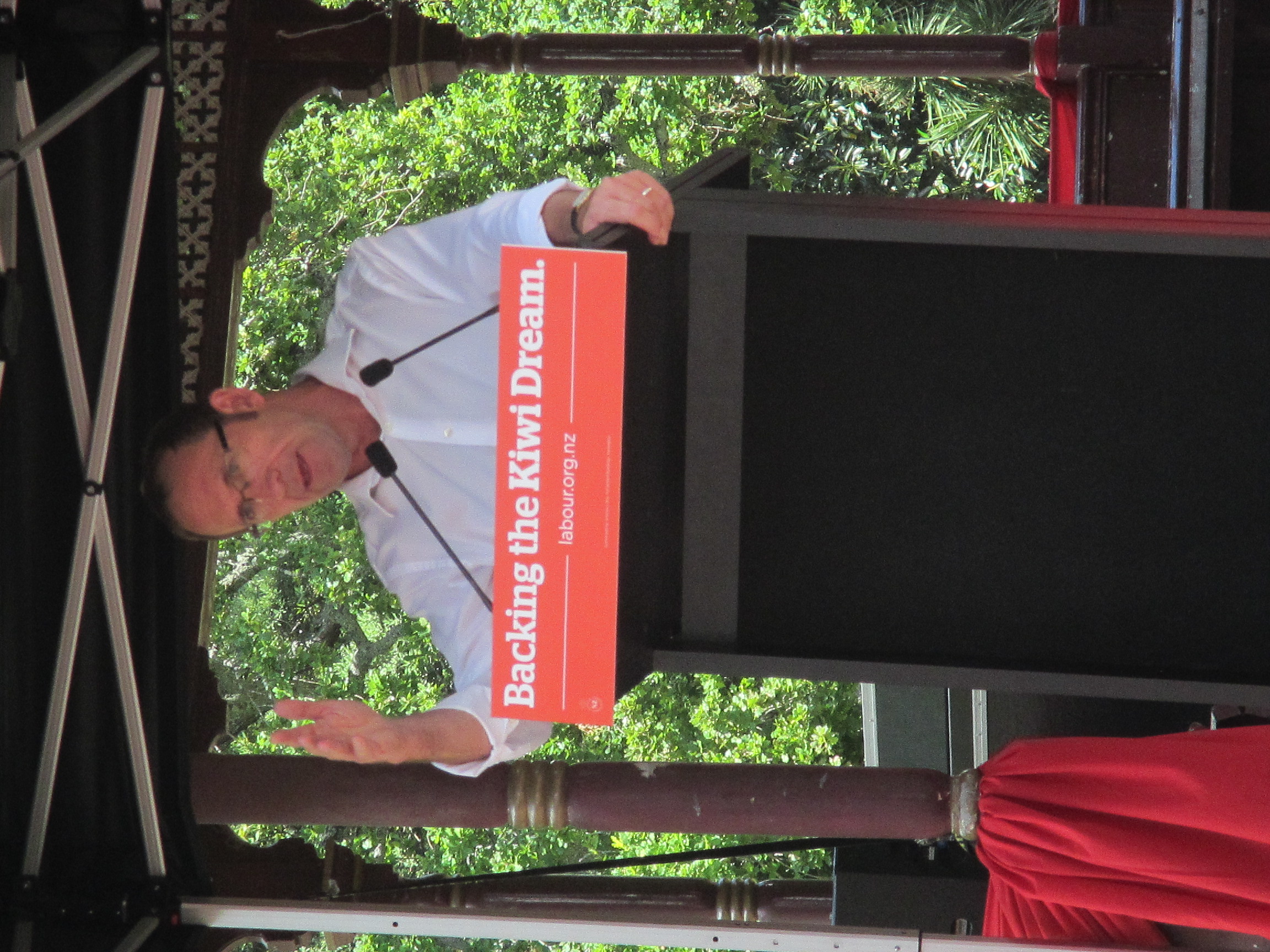 Andrew Little, Leader of the Labour Party in New Zealand, delivers his State of the Nation Speech on 31 January 2016. The speech was given at an outdoor picnic / rally in Albert Park, Auckland.